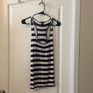 Navy and white striped tank top